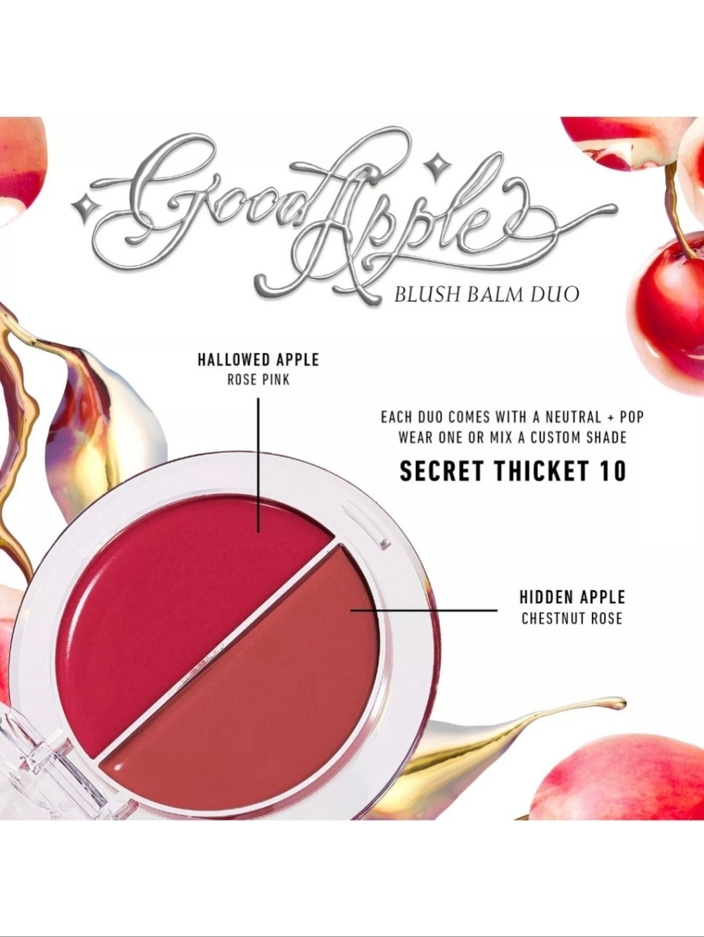 KVD Beauty Good Apple Blush Balm Duo - Hidden Apple/Hallowed Apple, NIB - Picture 4 of 9